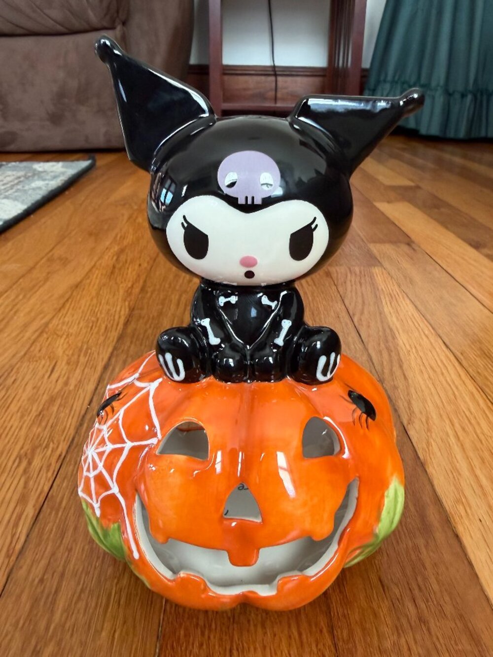 NWOT Blue Sky Clayworks Kuromi Pumpkin Halloween Figurine Sanrio